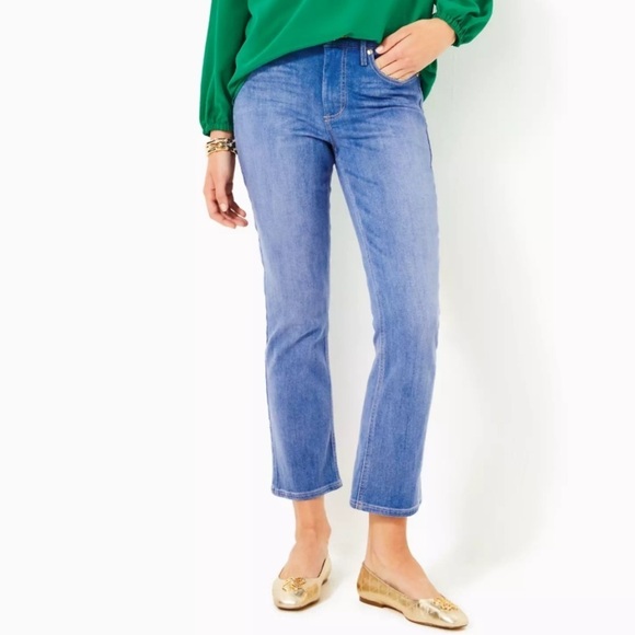 Lilly Pulitzer Denim Liza High Rise Crop Flare Jean 27 - Picture 4 of 6
